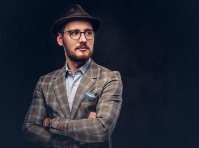 Bearded Hipster Portrait in Hat and Glasses – Free Stock Photo for Download