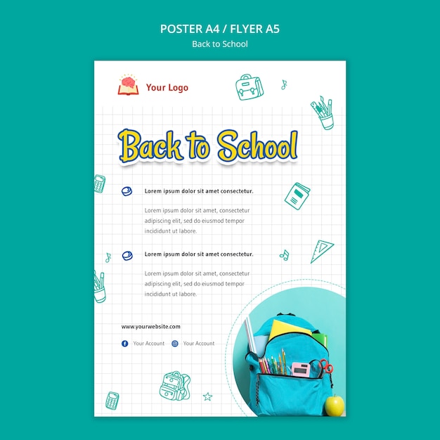 Back to School Poster Template – Free Download