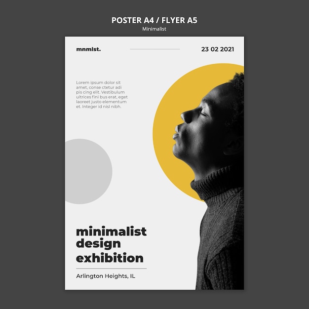 Minimal Style Vertical Poster Design for Art Gallery – Free Download