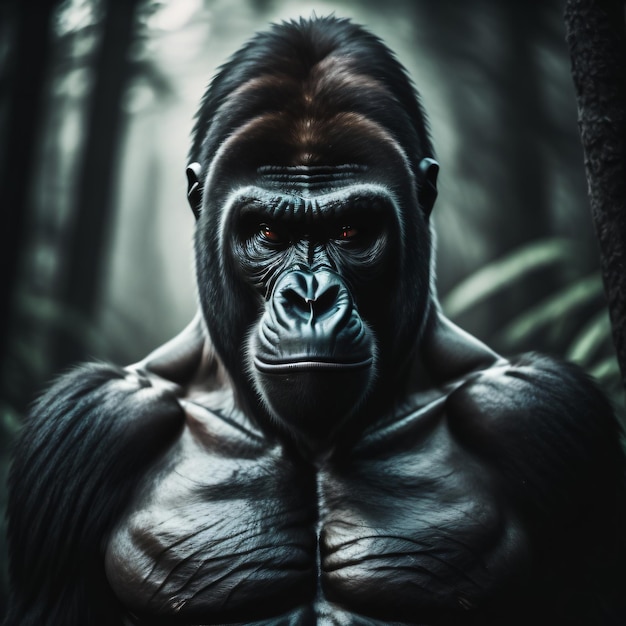 A Gorilla with a Black Face and Dark Background – Free Stock Photo for Download