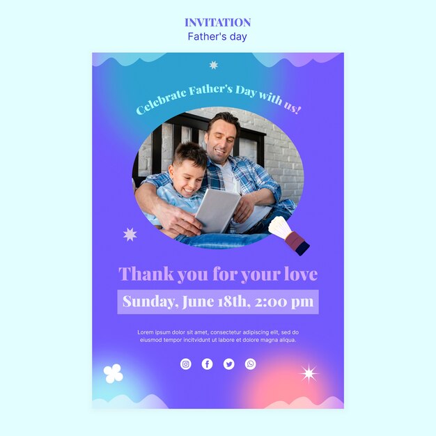 Father’s Day Celebration Invitation Template – Free Download