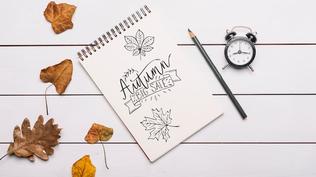 Halloween Concept Spiral Notepad Mockup – Free Download