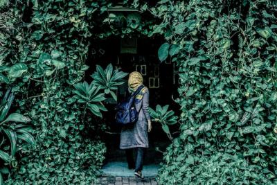 Woman Standing by Ivy – Free Stock Photo, Download for Free