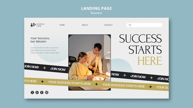 Gradient Business Strategy Landing Page – Free Download