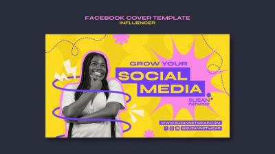 Flat Design Influencer Job Facebook Cover – Free Download