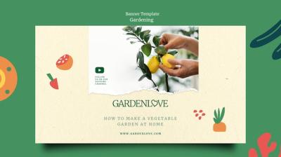 Flat Design Gardening Template – Free Download