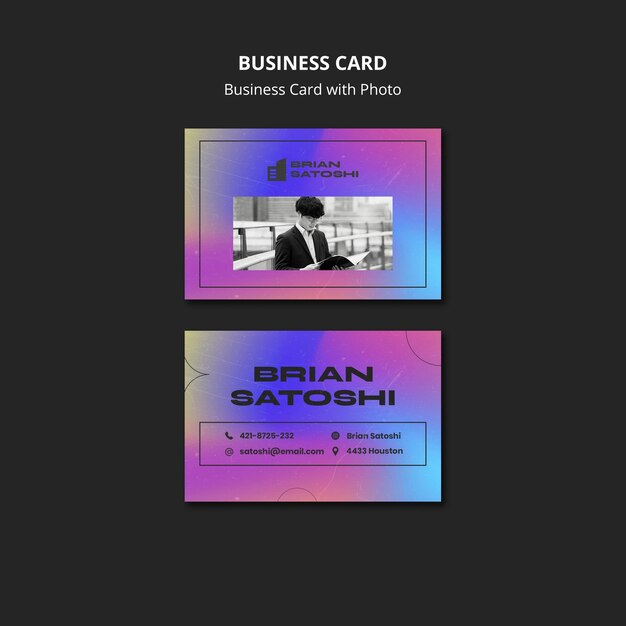 Gradient Business Card Template – Download Free Stock Photo