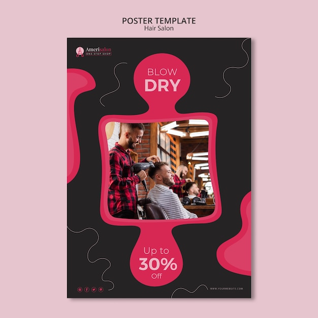 Hair Salon Poster Template – Download Free Stock Photo