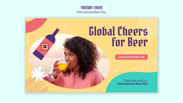 YouTube Cover Template for International Beer Day Celebration – Free Download