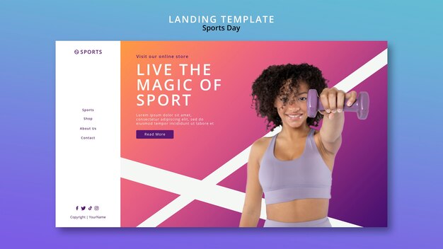 Sports Day Landing Page Template Design – Download Free Stock Photo