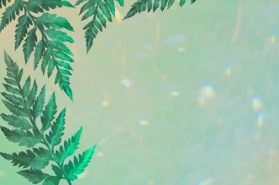 Aesthetic Green Leaves Banner Background – Free Download