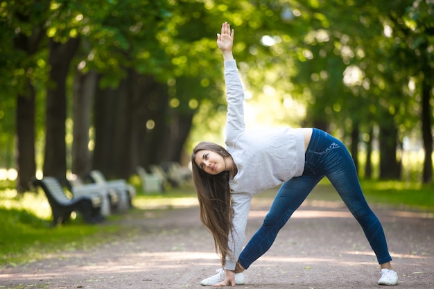 Yogic Workout in a Park Alley – Free Stock Photo, Download for Free