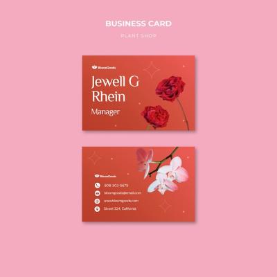 Realistic Plant Shop Business Card Template – Free Download