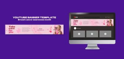 Breast Cancer Awareness Month YouTube Banner – Free Download