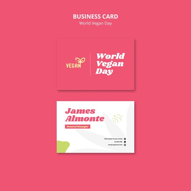 World Vegan Day Business Card – Free Download, Free Stock Photo