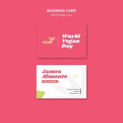 World Vegan Day Business Card – Free Download, Free Stock Photo