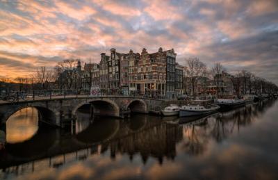 Bridge Over River at Sunset in City – Free Stock Photo for Download