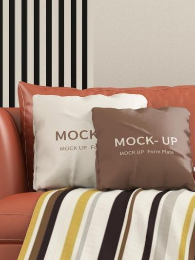 Pillow Mockup on the Sofa – Free Download