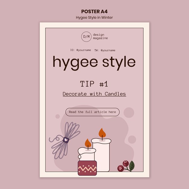 Hygge Style Decoration Poster Template – Free Download