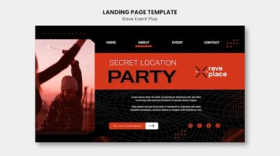 Rave Event Landing Page Template – Free Download