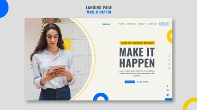 Memphis Business Ad Template for Landing Pages – Free Download