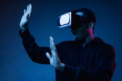 Young Man Playing in VR Glasses with Neon Lights – Free Stock Photo, Download Free