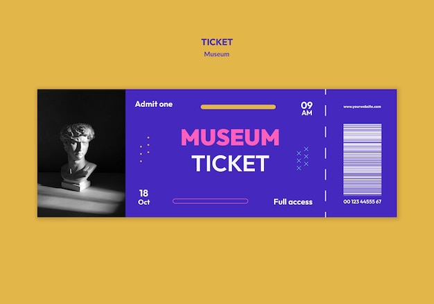 Museum Ticket Template Design for Free Download