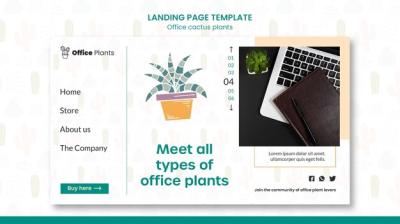 Office Workspace Plants PSD Template – Free Download