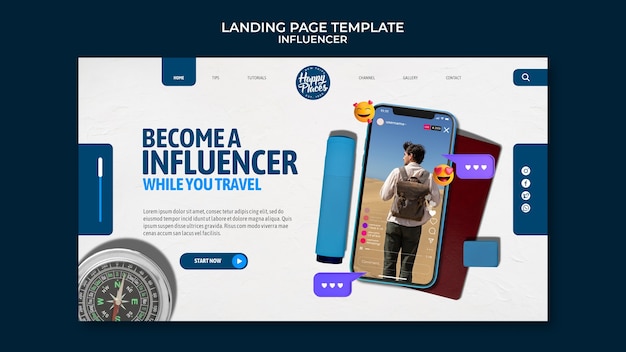 Influencer Concept Landing Page – Free Download Stock Photos