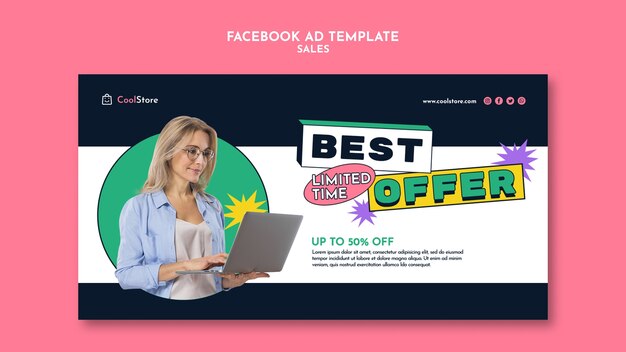 Flat Design Facebook Ad Template for Sale â Free Download