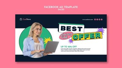 Flat Design Facebook Ad Template for Sale â Free Download