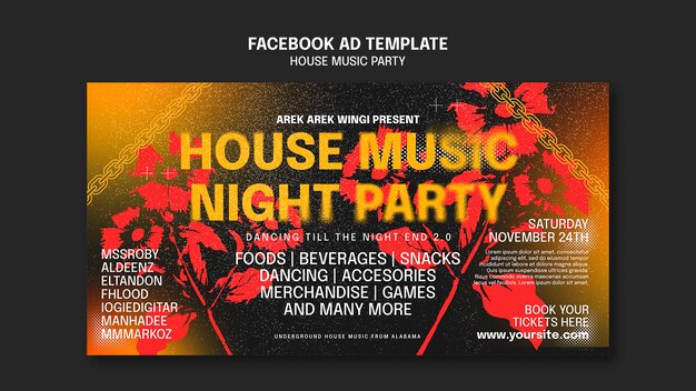 House Music Party Facebook Template – Free Download