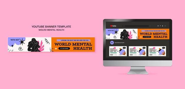 World Mental Health Day YouTube Banner Template – Free Download