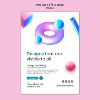 Creative 3D Designs Print Template – Free Download