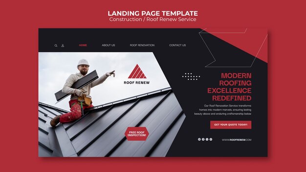 Construction Project Landing Page Template – Download Free Stock Photo