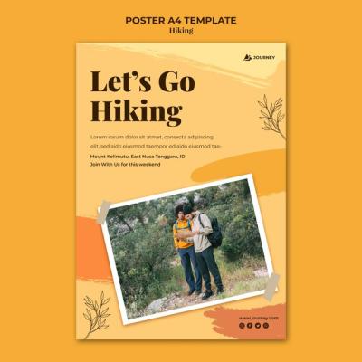 Vertical Poster Template for Hiking – Free Download