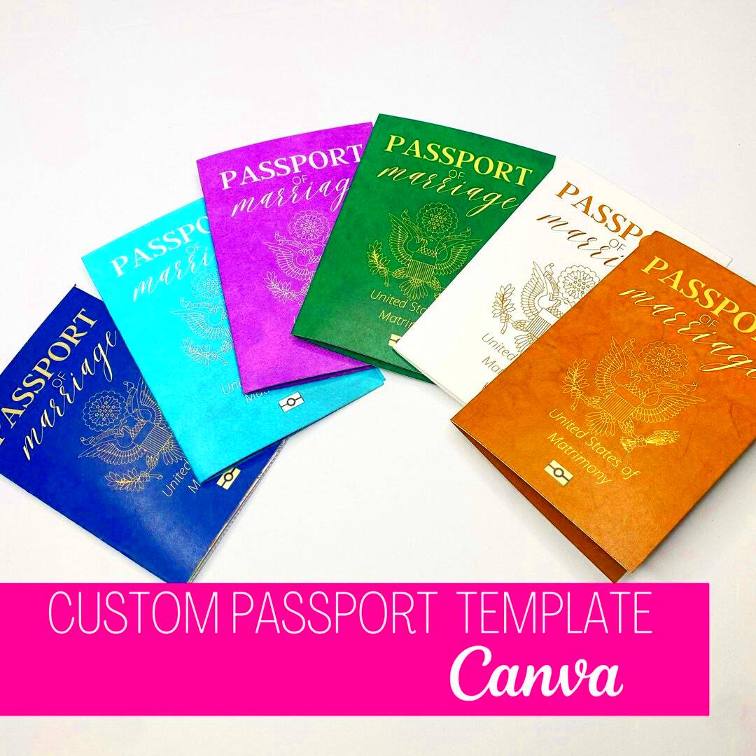 Custom Passport Invitation Template Canva Download Etsy