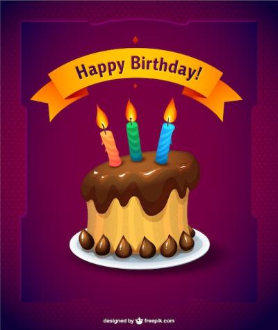 Birthday Chocolate Cake Card – Free Download