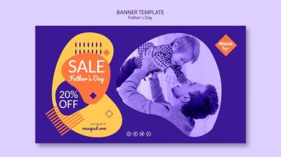 Fathers Day Sale Banner Template Theme – Free Download