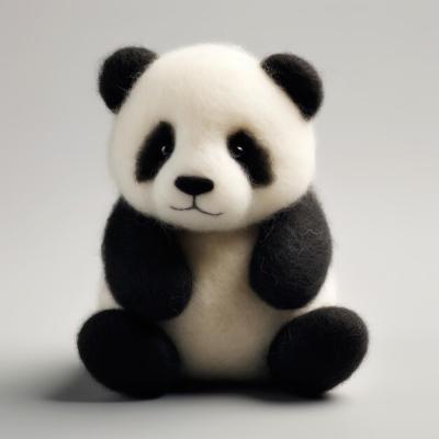 A Cute Stuffed Panda Bear on a White Surface – Free Download