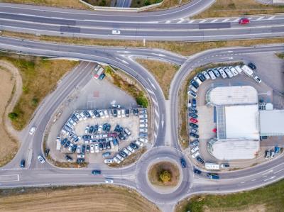 High Angle View of City Street for Free Download