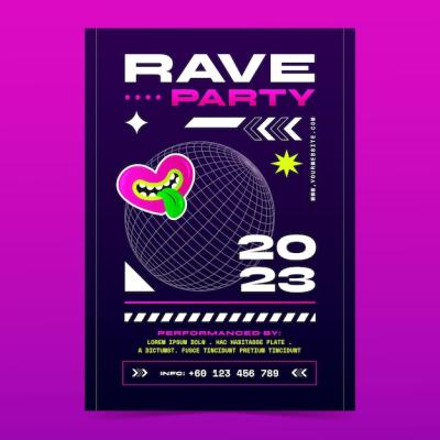 Rave Party Poster Design – Free to Download