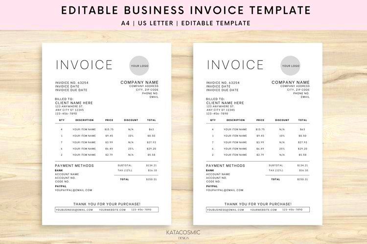 Invoice Template Receipt Template Canva Template