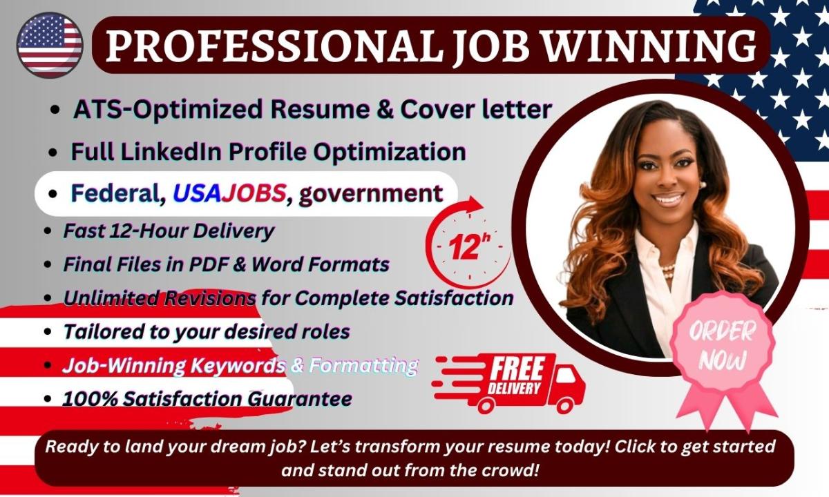 I will write ats resume for federal, usajobs, military, government, veteran, executive