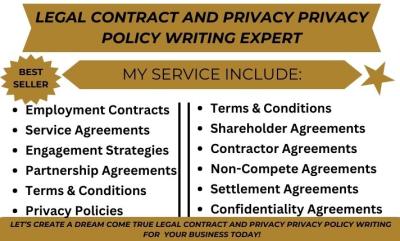 I Will Draft Legal Contracts, Agreements, NDAs, Terms & Conditions, and Privacy Policies