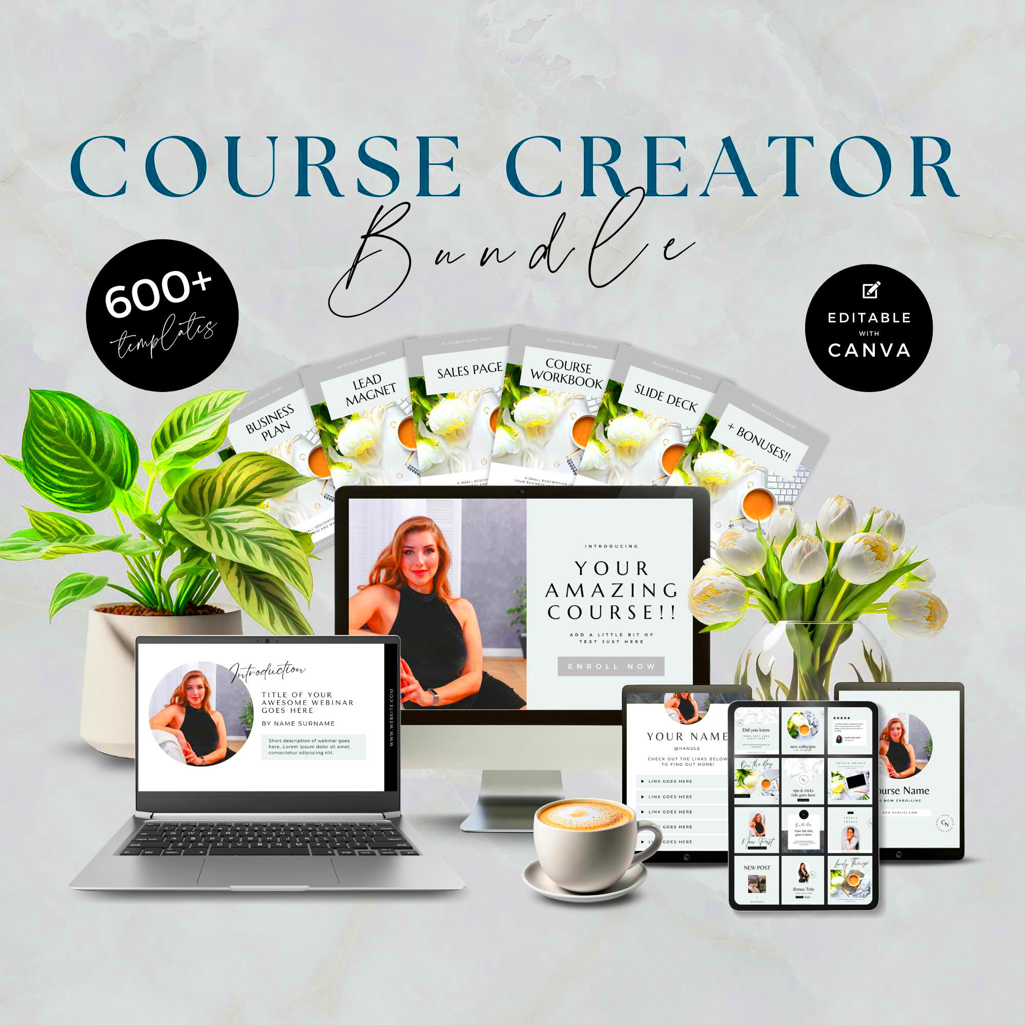 Course Creator Canva Template Online Course Coach Marketing Kit 