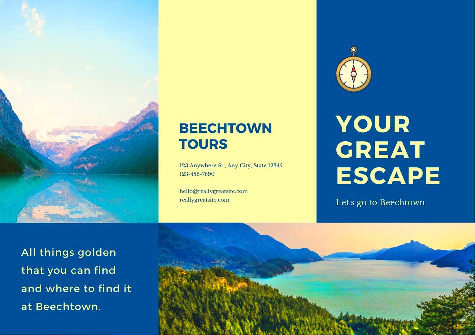 Free printable customizable travel brochure templates Canva