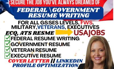 I Will Provide Federal Resume Writing for USAJOBS, ATS ECQ Resume, Executive Resume