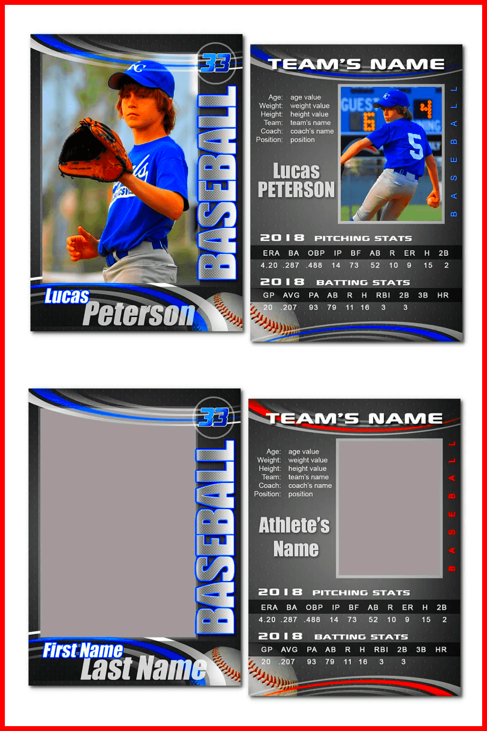 Baseball Card Template Canva