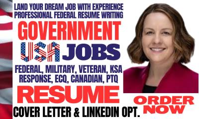 I Will Write ATS Optimized Federal Resumes for Military, Veteran, USA Jobs, ECQ Roles